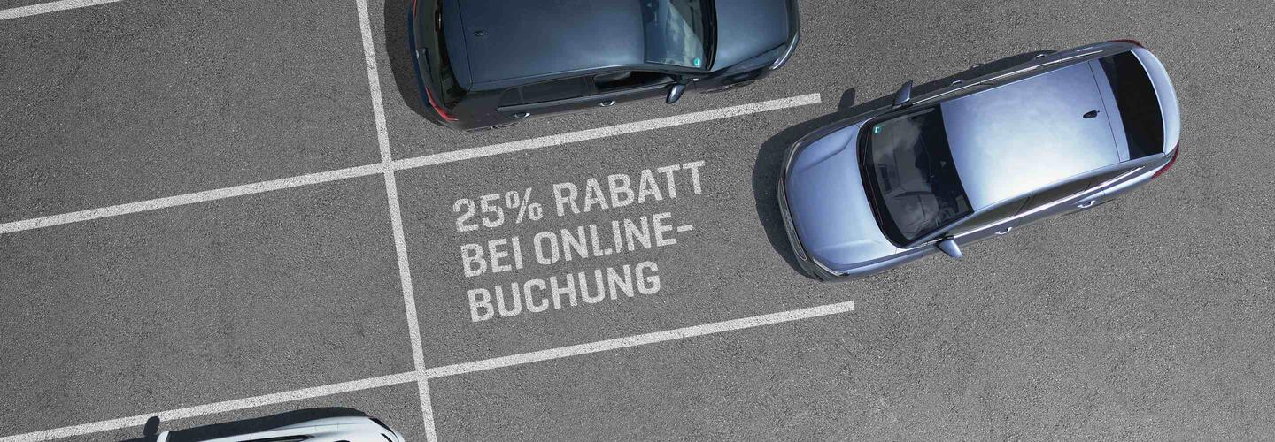 25 Prozent Rabatt bei Onlinebuchung im P8 25 Prozent Rabatt bei Onlinebuchung im P8