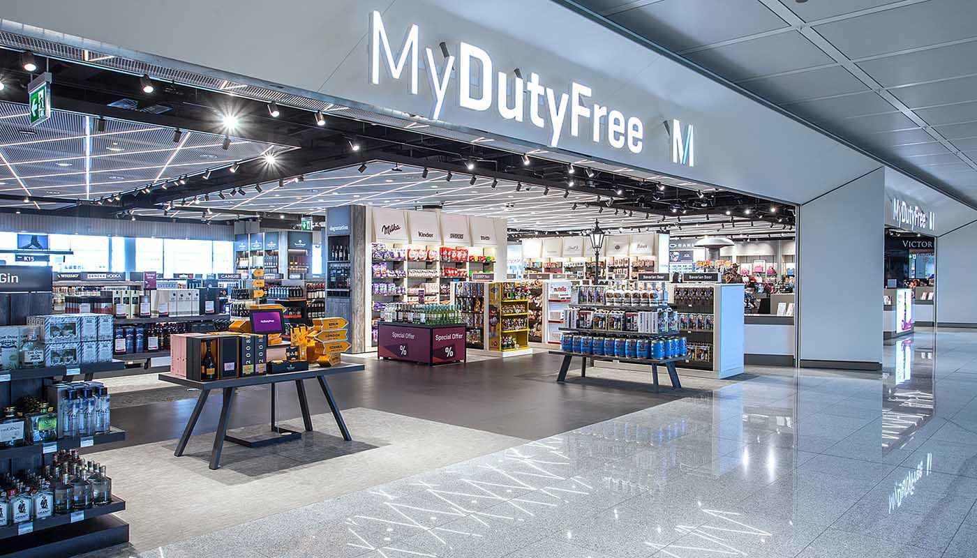 MyDutyFree Eingangsbereich des MyDutyFree Shops am Flughafen München